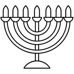 Minimal Menorah Line Art Design