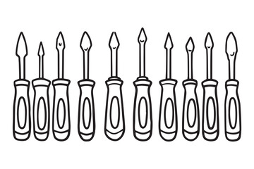 Screwdriver line art and black color