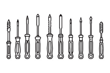 Screwdriver line art and black color