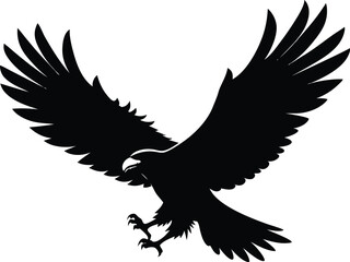 Flying Bald Eagle Silhouette vector, A Bald Eagle icon illustration