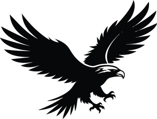 Flying Bald Eagle Silhouette vector, A Bald Eagle icon illustration
