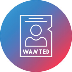 Wanted Line Gradient Circle Background Icon