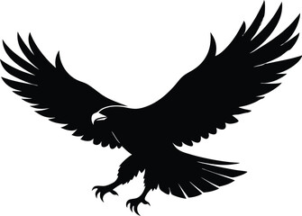Flying Bald Eagle Silhouette vector, A Bald Eagle icon illustration