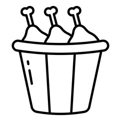 A perfect design icon of drumstick bucket