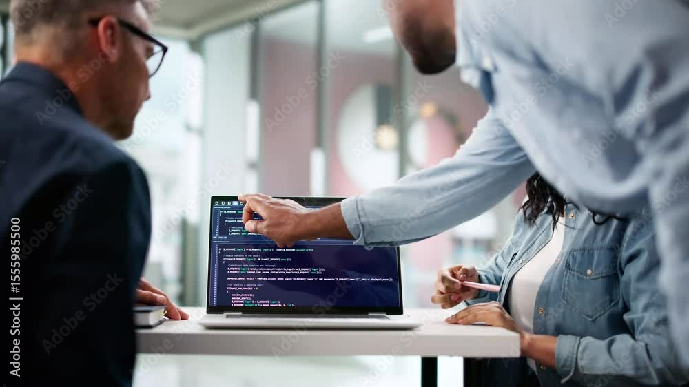 Poster Diverse Group Of Programmers Coding
