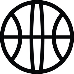 Simple black outline of a basketball on a white background