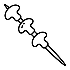 A unique design icon of bbq skewer