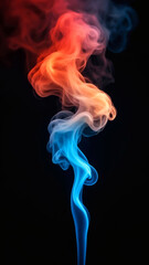 Phone Wallpapers, Mobile Backgrounds, Smartphone Wallpaper, Colorful Smoke Swirls on Black Background Abstract Art