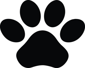pet paw icon  black silhouette vector