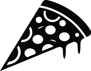 Pizza Slice Icon black silhouette vector illustration