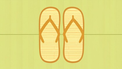 Relaxed summer vibes depicted through minimalist flip flops illustration
