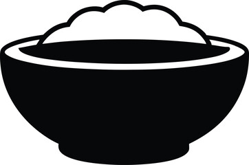 Rice in a bowl icon vector silhouette illustration,Rice bowl icon