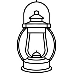 Minimal Red Lantern Outline Design