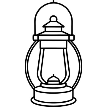 black outline lantern clip art preview