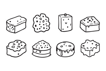 Sponge line art and black color