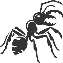 Vector ant silhouette black illustration drawing