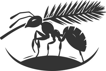 Vector ant silhouette black illustration drawing