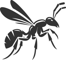 Vector ant silhouette black illustration drawing