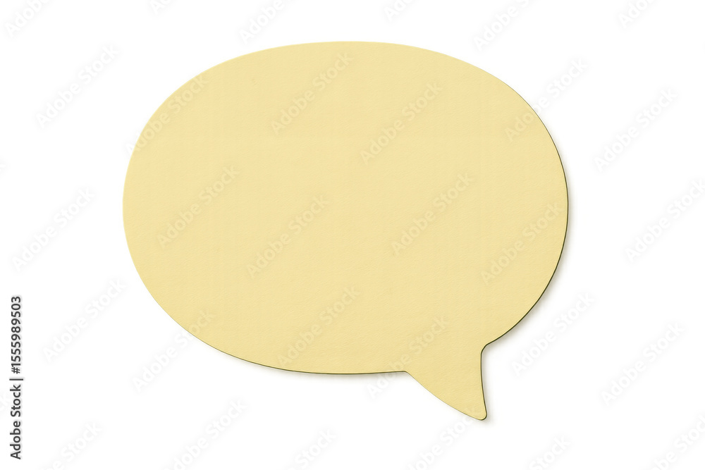 Poster oval yellow speech bubble with transparent background, ideal for inserting text or icons for communi