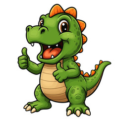 Naklejka premium Green Reptile Cartoon Character Vector Illustration with a Smile