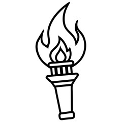 Minimalist Liberty Torch Line Icon