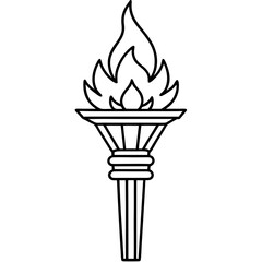 Minimalist Liberty Torch Line Icon