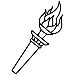 Minimalist Liberty Torch Line Icon