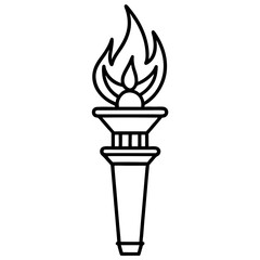 Minimalist Liberty Torch Line Icon