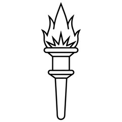 Minimalist Liberty Torch Line Icon