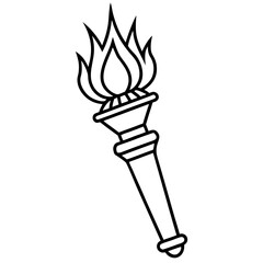 Minimalist Liberty Torch Line Icon