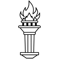 Minimalist Liberty Torch Line Icon
