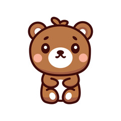 Obraz premium A Bear background Smoll cult watch simple mascot simple design