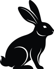 Obraz premium Rabbit Head Silhouette Logo - Clean Animal Branding Icon