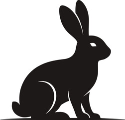 Jumping Rabbit Silhouette Logo - Dynamic Animal Design