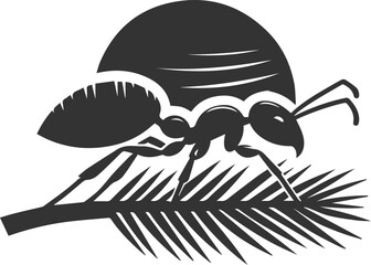 Vector ant silhouette black illustration drawing