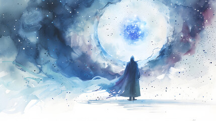 watercolor painting style Dimension gatekeeper