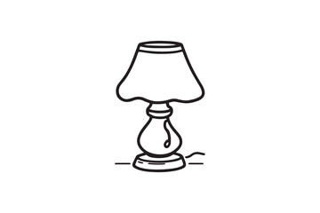 Table lamp line art and black color