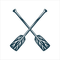 Crossed Paddles Minimalist Vector Illustration Two Paddles Crossed Minimalist