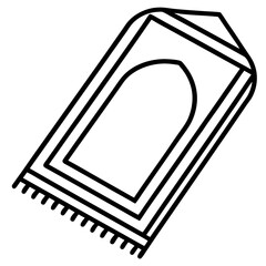 Minimalist Prayer Rug Vector Line Art