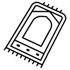 Minimalist Prayer Rug Vector Line Art