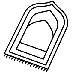 Minimalist Prayer Rug Vector Line Art