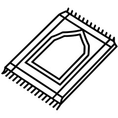 Minimalist Prayer Rug Vector Line Art