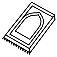 Minimalist Prayer Rug Vector Line Art