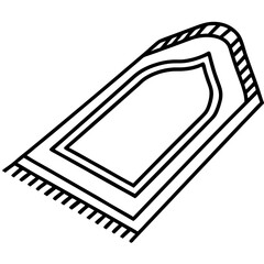 Minimalist Prayer Rug Vector Line Art