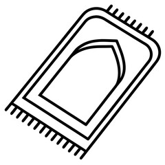 Minimalist Prayer Rug Vector Line Art