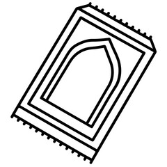Minimalist Prayer Rug Vector Line Art