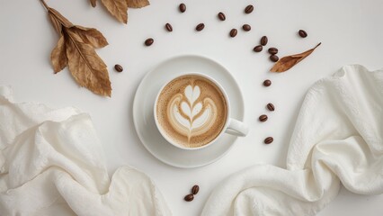 Cozy Coffee with white Autumn Vibes
