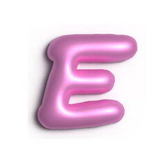 3D Glossy Purple Letter E