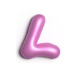 3D Glossy Purple Letter L