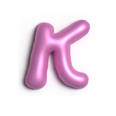 3D Glossy Purple Letter K